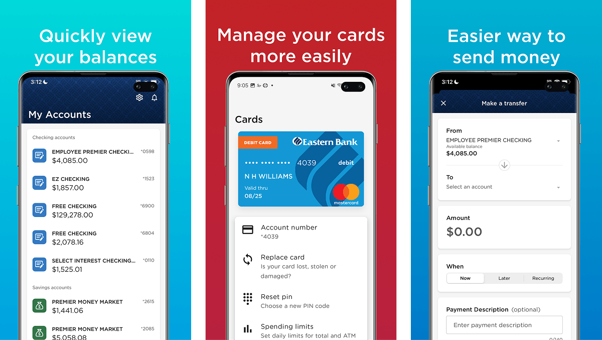 Eastern Bank mobile banking application